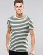 Asos Stripe T-shirt In Pastel Green