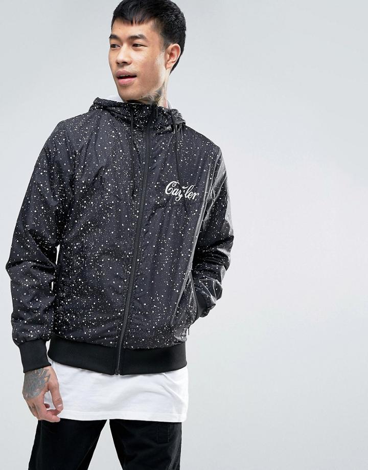 Cayler & Sons Windbreaker Jacket In Splat Print - Black