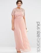 Lovedrobe Pleated Maxi Dress With Pearl Embellishment - Pink