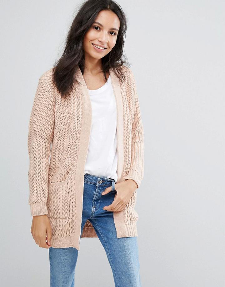 Brave Soul Chunky Cardigan - Pink