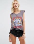 Billabong Cut Off Tank Tank With Stay Native Tour Graphic - Gray