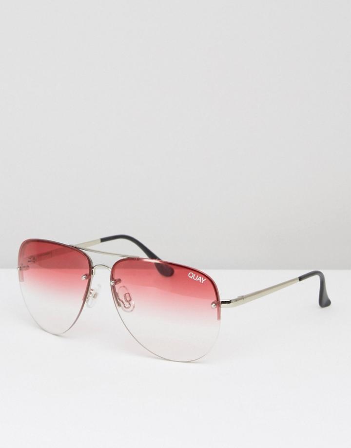 Quay Australia Muse Fade Aviator Sunglasses - Pink