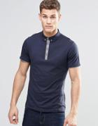 Boss Orange Polo Shirt With Contrast Placket In Navy - Navy