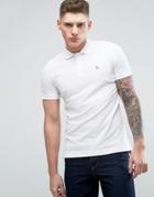 Abercrombie & Fitch Slim Fit Core Polo With Moose Embroidery In White - White