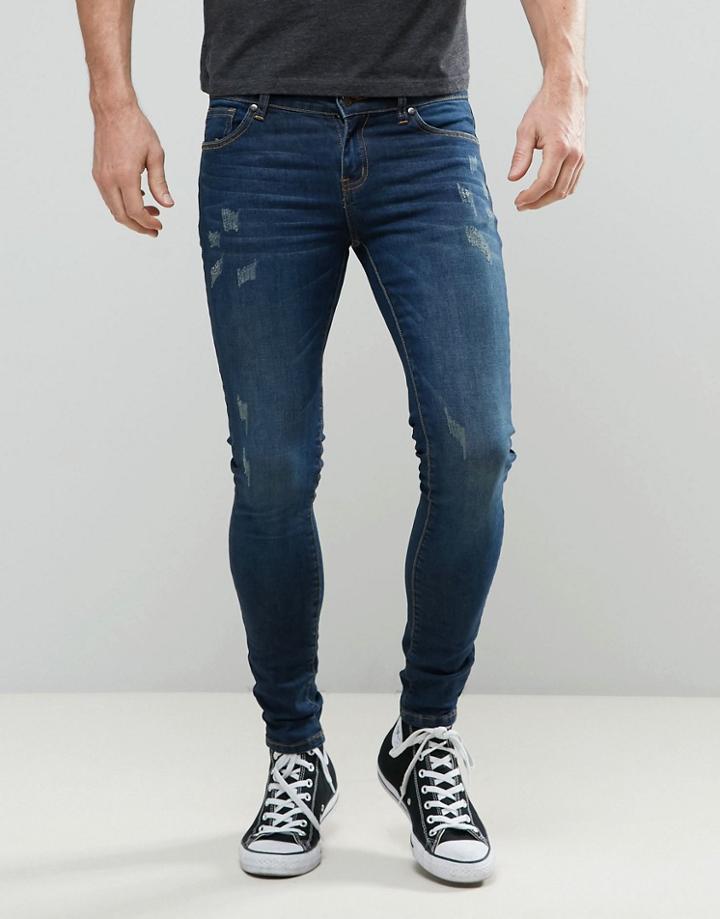 Always Rare Mickey Spray On Jean Dark Wash Abraisons - Blue