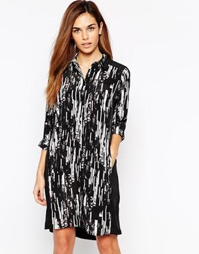 Warehouse Scratchy Printed Shirt Dress - Multi
