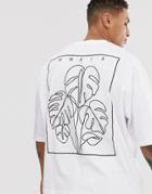 Asos Design Oversized T-shirt In Heavyweight Jersey With Large Back Palm Embroidery