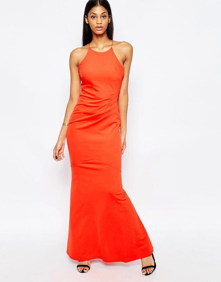 Jessica Wright Tatiani Maxi Dress With Cross Back - Red