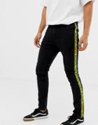 Cheap Monday Skinny Jeans With Taping In Black - Black