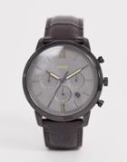 Fossil Fs5579 Neutra Chrono Leather Watch 44mm - Brown