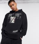 Collusion Set Hoodie With Text Print In Black