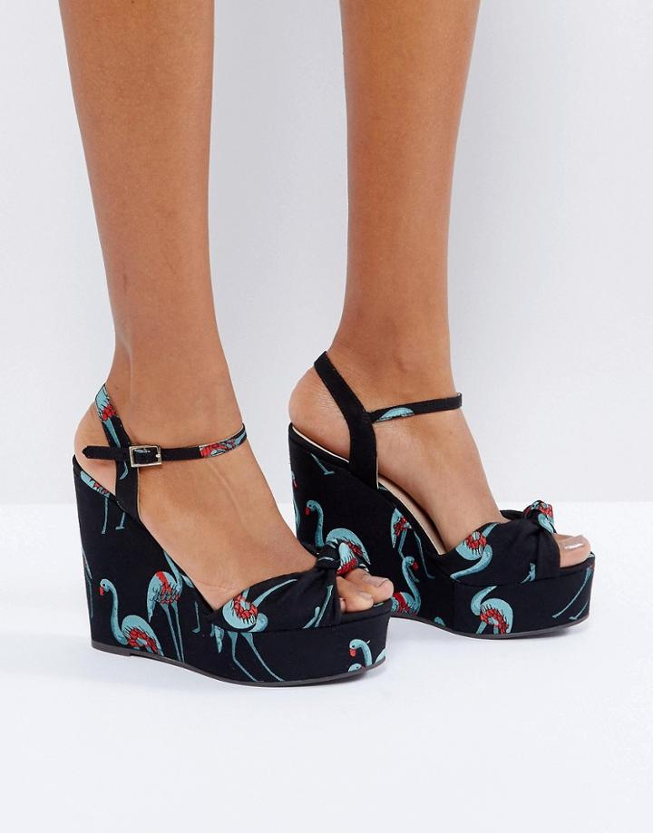 Office Flamingo Wedge Sandals - Black