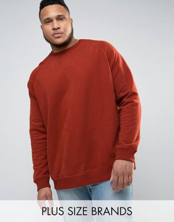 Burton Menswear Plus Sweatshirt - Orange