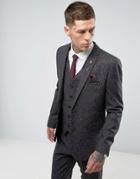 Harry Brown Skinny Gray Nep Suit Jacket - Gray