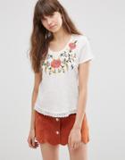 Vero Moda Floral Short Sleeve T-shirt - Snow White