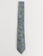 Twisted Tailor Tie With Neon Floral Jacquard In Gray