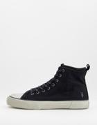 Allsaints Rigg Ramskull High Top Canvas Sneakers In Black