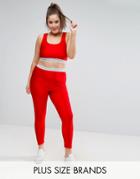 One One Three Leggings With Logo Tape - Red