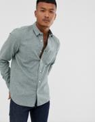 Asos Design Regular Fit Flannel Marl Shirt In Green