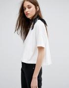 Weekday Crop Top With High Neck - White