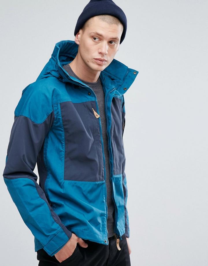 Fjallraven Keb Pocket Jacket In Teal & Navy - Navy