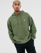 Asos Design Oversized Hoodie In Khaki With Triangle-green