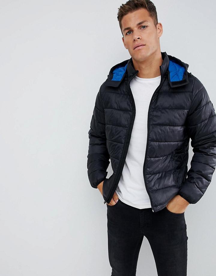 Abercrombie & Fitch Lightweight Packable Down Puffer With Hood In Black - Black