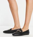 London Rebel Wide Fit Snaffle Loafer In Black