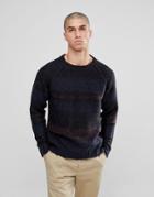 Only & Sons Knitted Sweater With Mixed Stripe Detail - Black