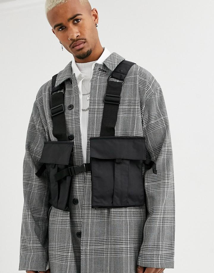 Asos Design Chest Harness Bag In Black