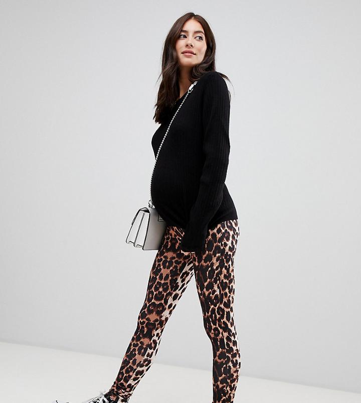 Asos Design Maternity Animal Print Legging - Multi