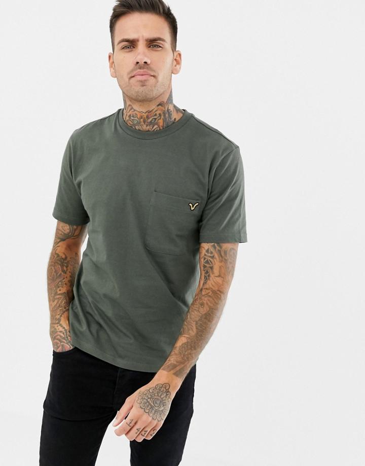 Voi Jeans Pocket T-shirt In Khaki - Green