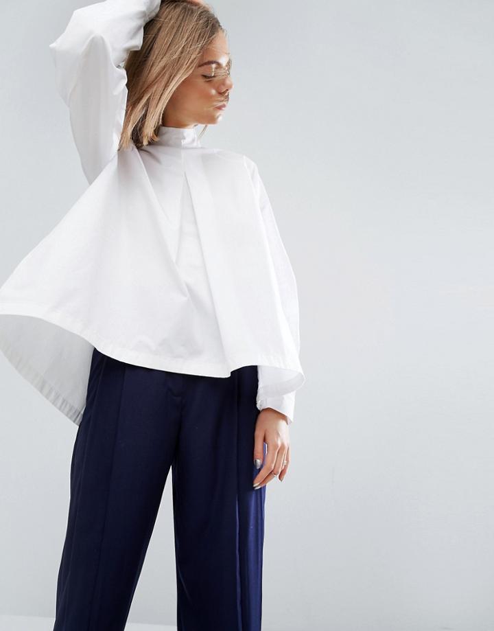 Asos White Ovoid Funnel Neck Top - White