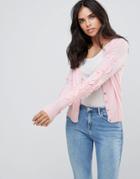 Pussycat London Embroidered Cardigan - Pink