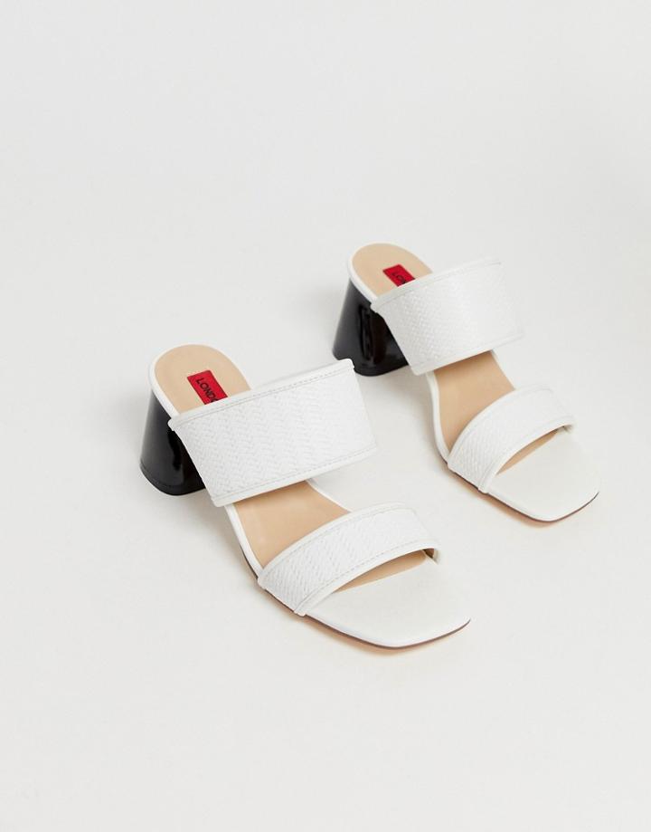 London Rebel Heeled Mule Sandals - White