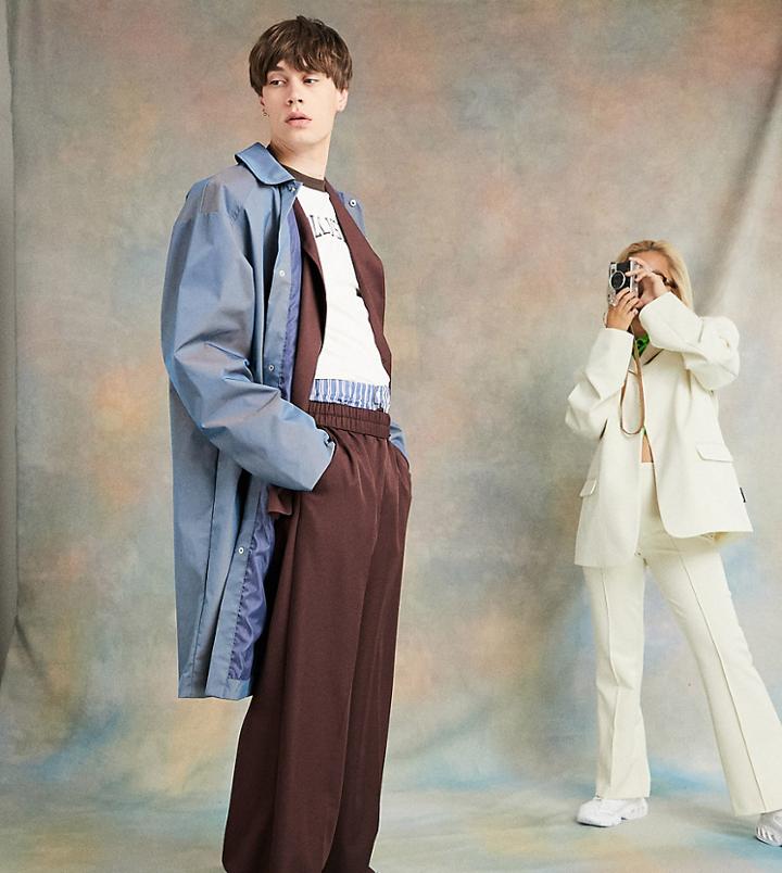 Collusion Unisex 90s Fit Pants In Brown