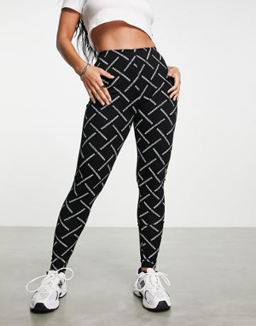 Asos Weekend Collective Monogram Legging In Black