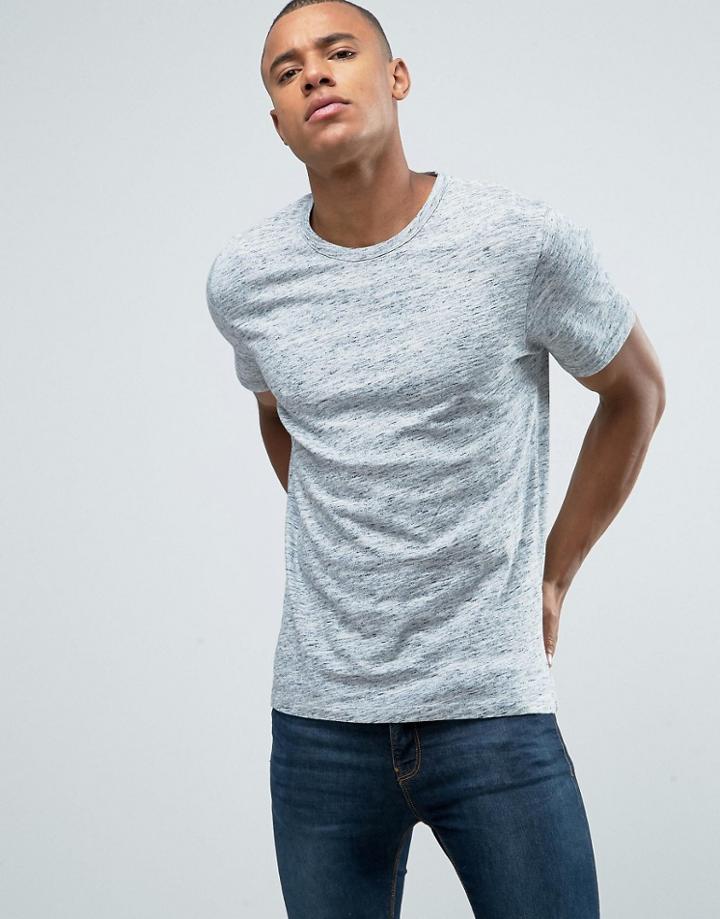 Jack & Jones Premium Slim T-shirt In Melange - Blue