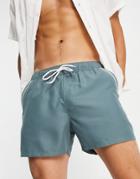 Asos Design Swim Shorts In Blue With Tipping-blues