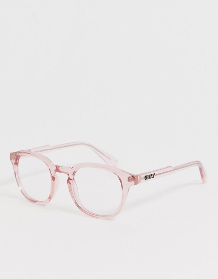 Quay Australia Walk On Round Blue Light Lens Glasses In Pink - Pink