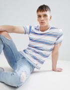Solid T-shirt In Multi Stripe Slub - White