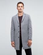 Selected Homme Overcoat In Cashmere Mix In Gray - Gray