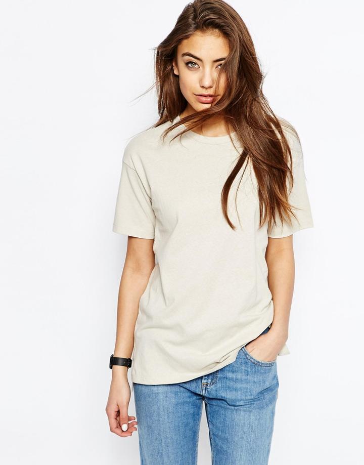 Asos Linen Look Oversized T-shirt - Ice Gray