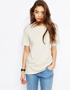 Asos Linen Look Oversized T-shirt - Ice Gray