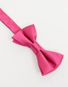 Twisted Tailor Satin Bow Tie In Hot Pink