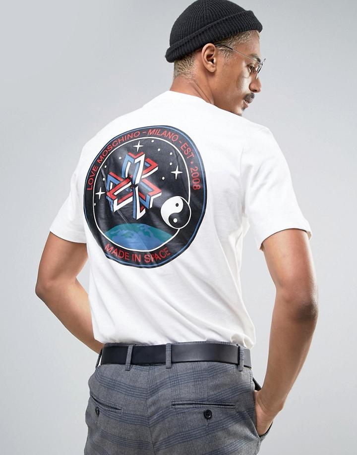 Love Moschino Space Back Print T-shirt - White
