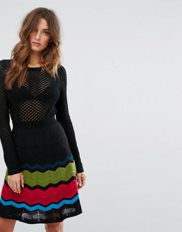 M Missoni Laddered Knit Sweater - Black