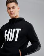 Hiit Hoodie With Print And Front Pocket In Black - Black