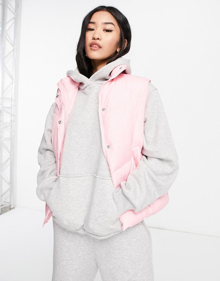 Influence Padded Vest In Pink
