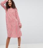 Y.a.s Tall Trey Striped Dress-red